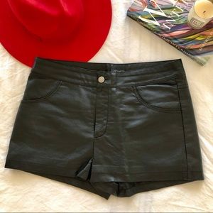 Topshop Faux Leather Shorts